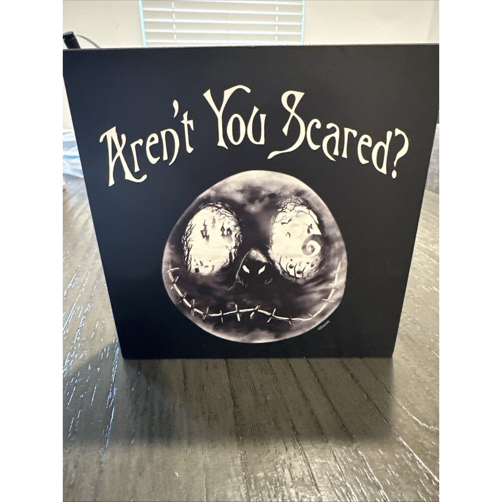 Nightmare Before Christmas Are You Scared Wood Decor